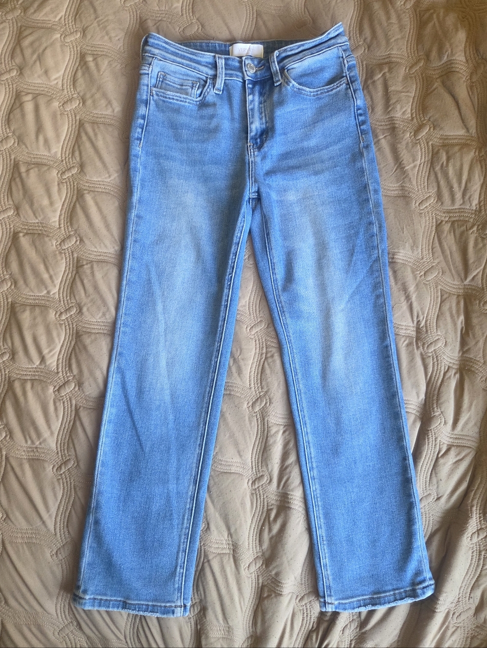 VERVET BY FLYING MONKEY Light Blue Ankle Straight Jeans